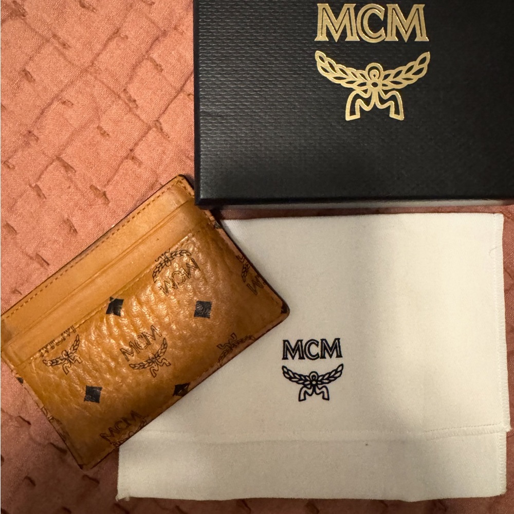 MCM Cognac Visetos Card Holder